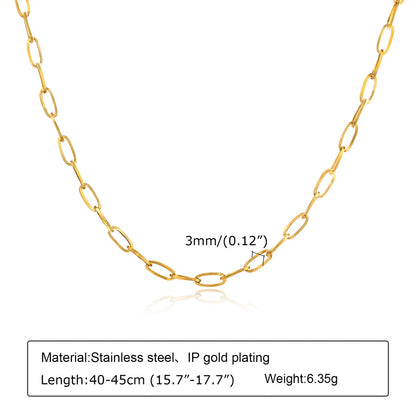 201 Stainless Steel 18K Gold Plated Simple Style Plating Solid Color Necklace