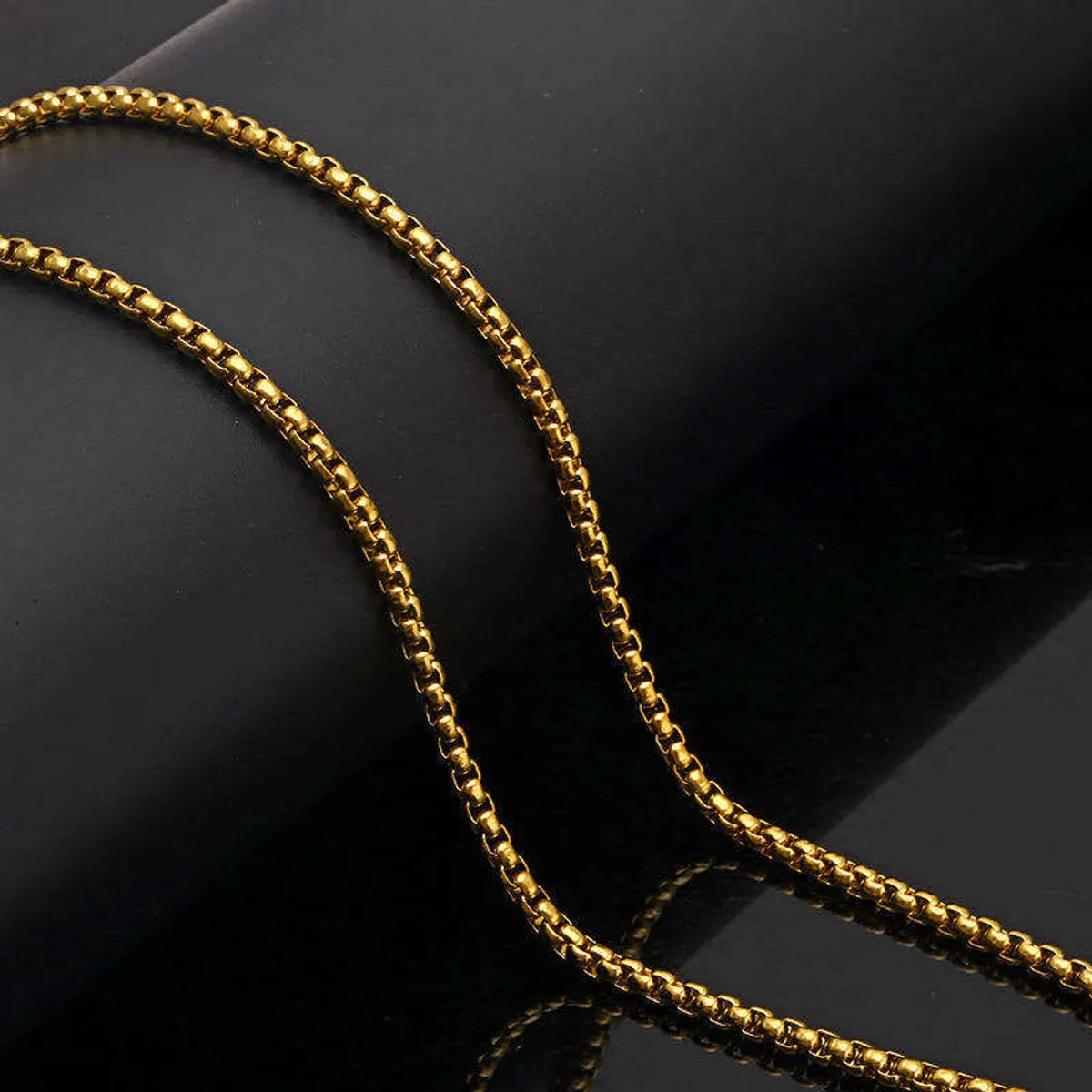 Simple Style Solid Color Stainless Steel Plating 18k Gold Plated Necklace