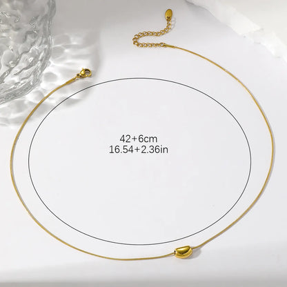 Simple Style Solid Color Stainless Steel Plating 18k Gold Plated Necklace