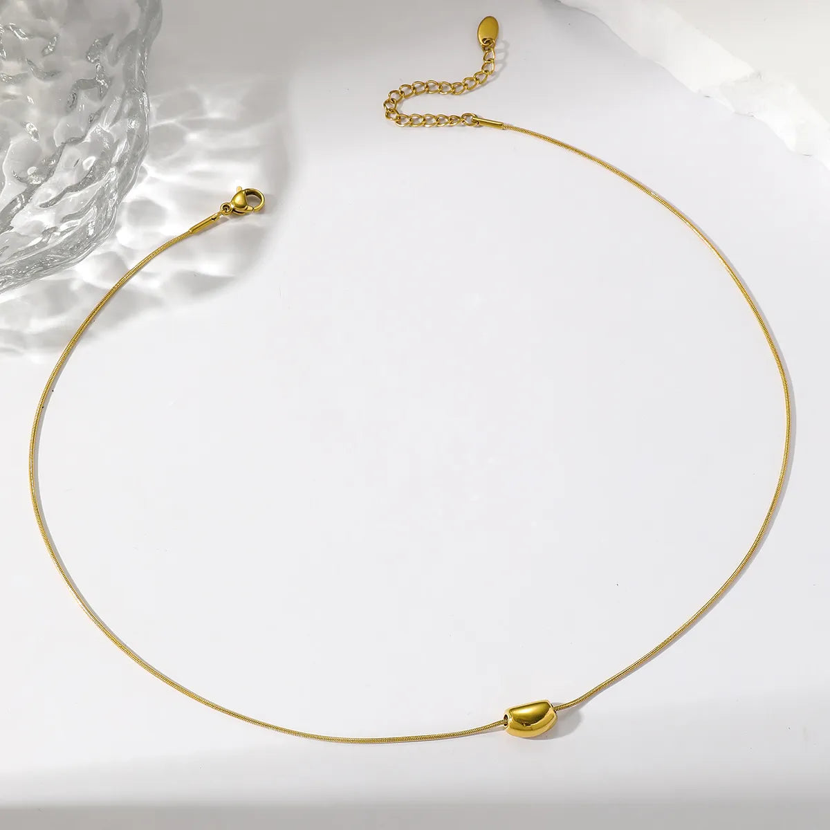 Simple Style Solid Color Stainless Steel Plating 18k Gold Plated Necklace