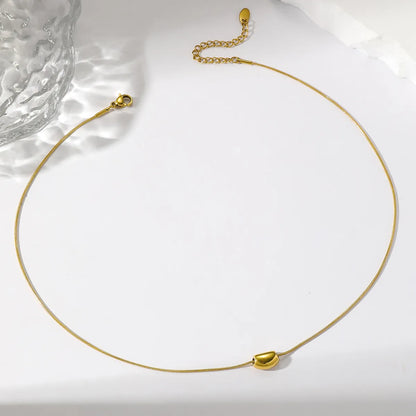 Simple Style Solid Color Stainless Steel Plating 18k Gold Plated Necklace