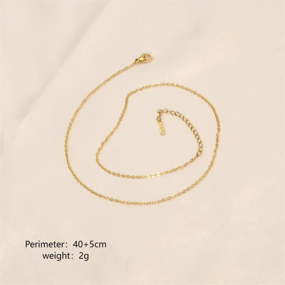 Stainless Steel 18K Gold Plated Simple Style Plating Solid Color Necklace