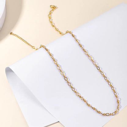 Simple Style Solid Color Stainless Steel Plating 18k Gold Plated Necklace