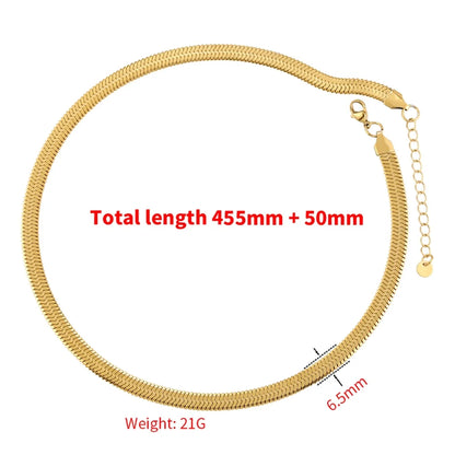 Simple Style Solid Color Stainless Steel Plating 18k Gold Plated Necklace