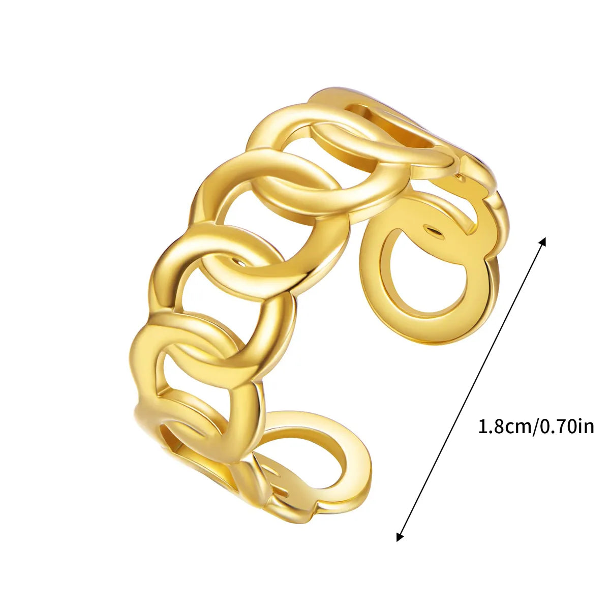 304 Stainless Steel 14K Gold Plated Simple Style Plating Solid Color Rings