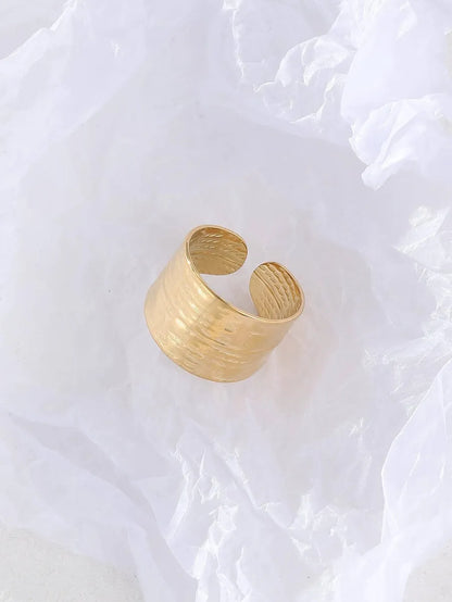 Simple Style Solid Color Stainless Steel Plating 18k Gold Plated Rings