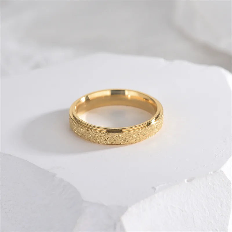 Wholesale Jewelry Simple Style Solid Color Stainless Steel 18K Gold Plated Plating Rings