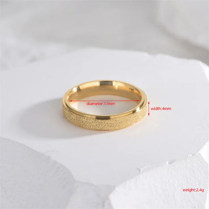 Wholesale Jewelry Simple Style Solid Color Stainless Steel 18K Gold Plated Plating Rings