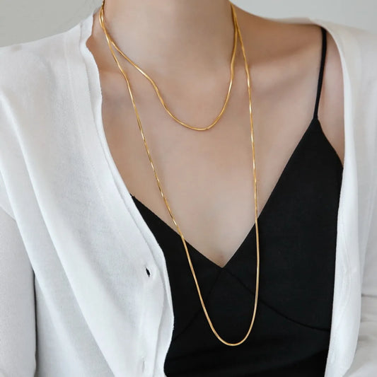 Simple Style Solid Color Stainless Steel Plating 18k Gold Plated Silver Plated Layered Necklaces