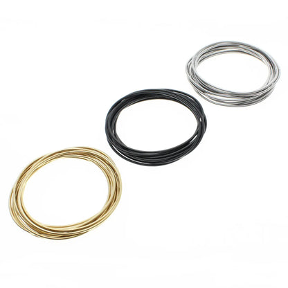 Simple Style Solid Color Stainless Steel Plating Bangle 1 Piece