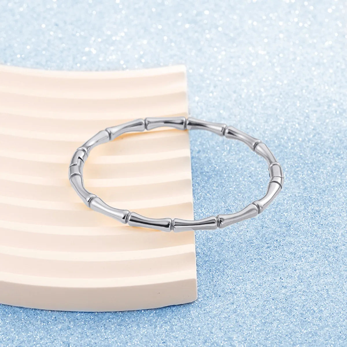 Simple Style Solid Color Stainless Steel Plating Bangle