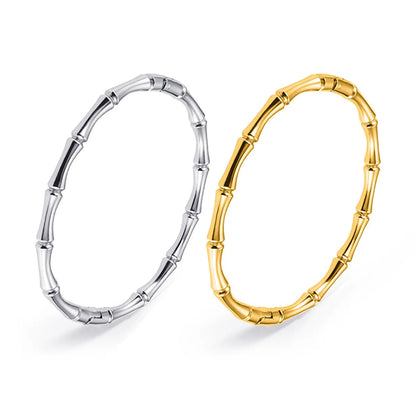 Simple Style Solid Color Stainless Steel Plating Bangle