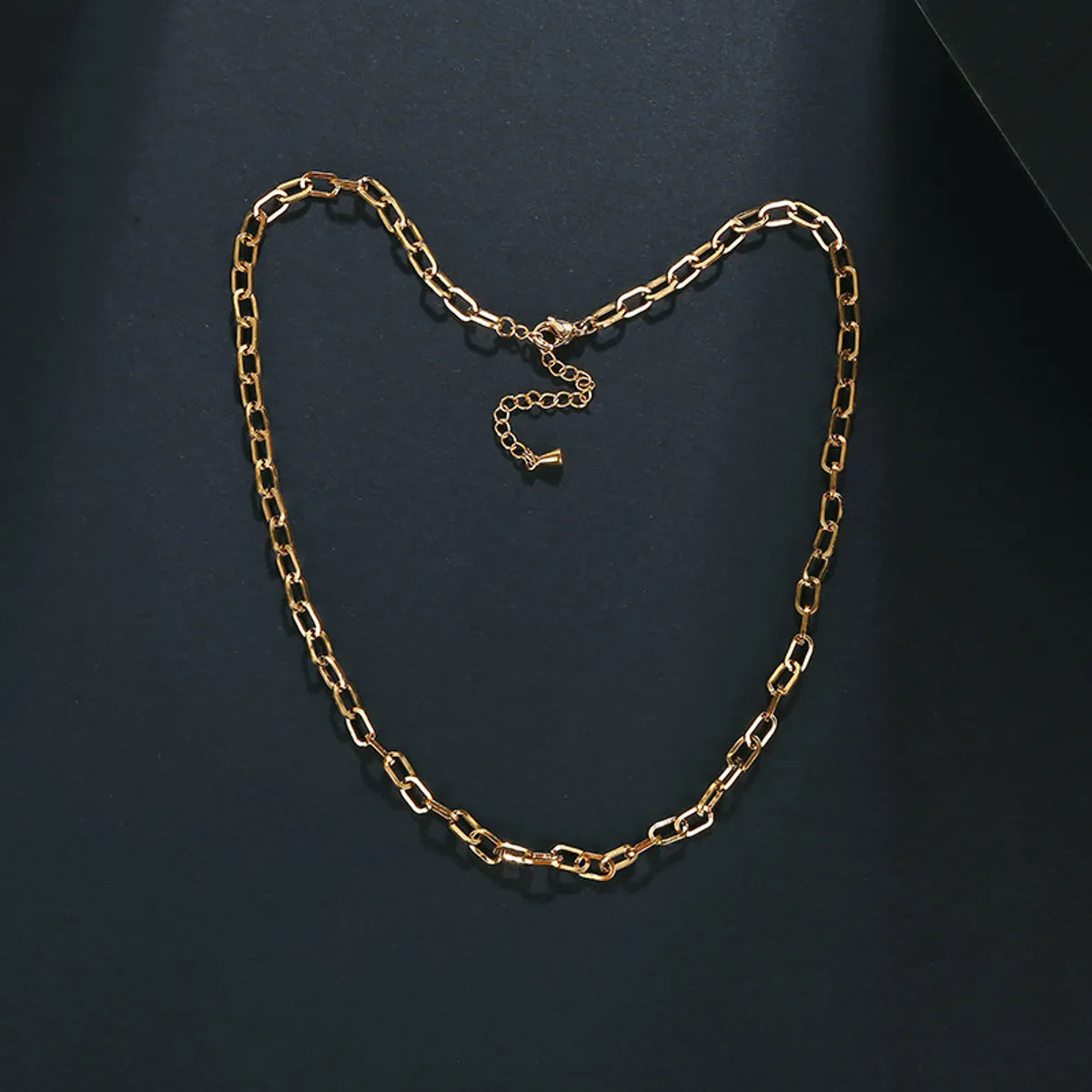 Simple Style Solid Color Stainless Steel Plating Chain Necklace