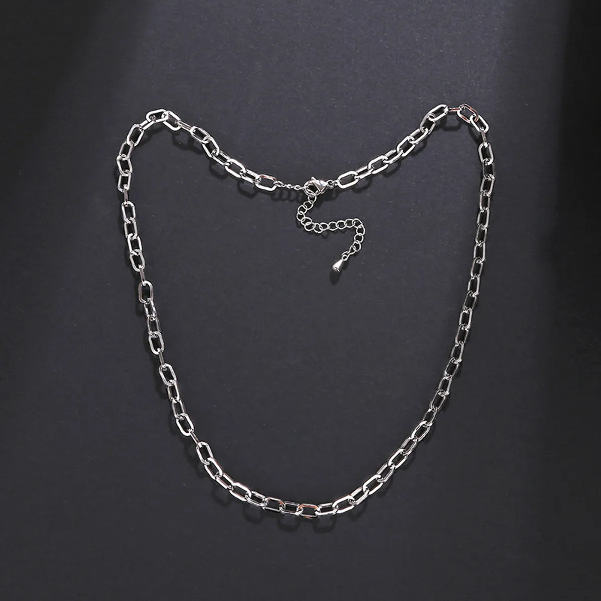 Simple Style Solid Color Stainless Steel Plating Chain Necklace