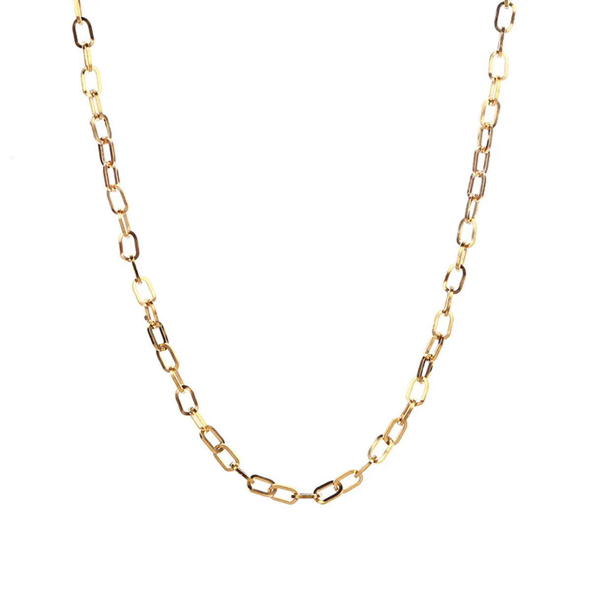 Simple Style Solid Color Stainless Steel Plating Chain Necklace