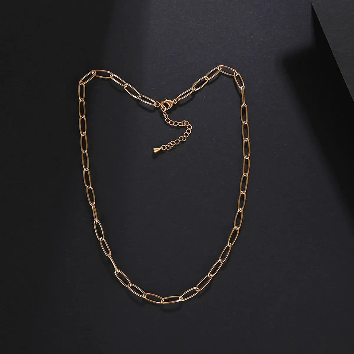 Simple Style Solid Color Stainless Steel Plating Chain Necklace