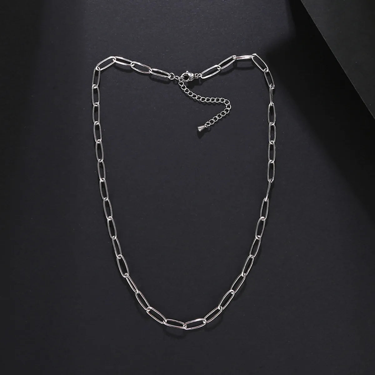 Simple Style Solid Color Stainless Steel Plating Chain Necklace