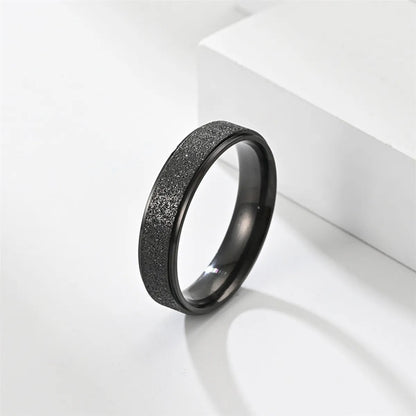 Simple Style Solid Color Stainless Steel Plating Couple Rings