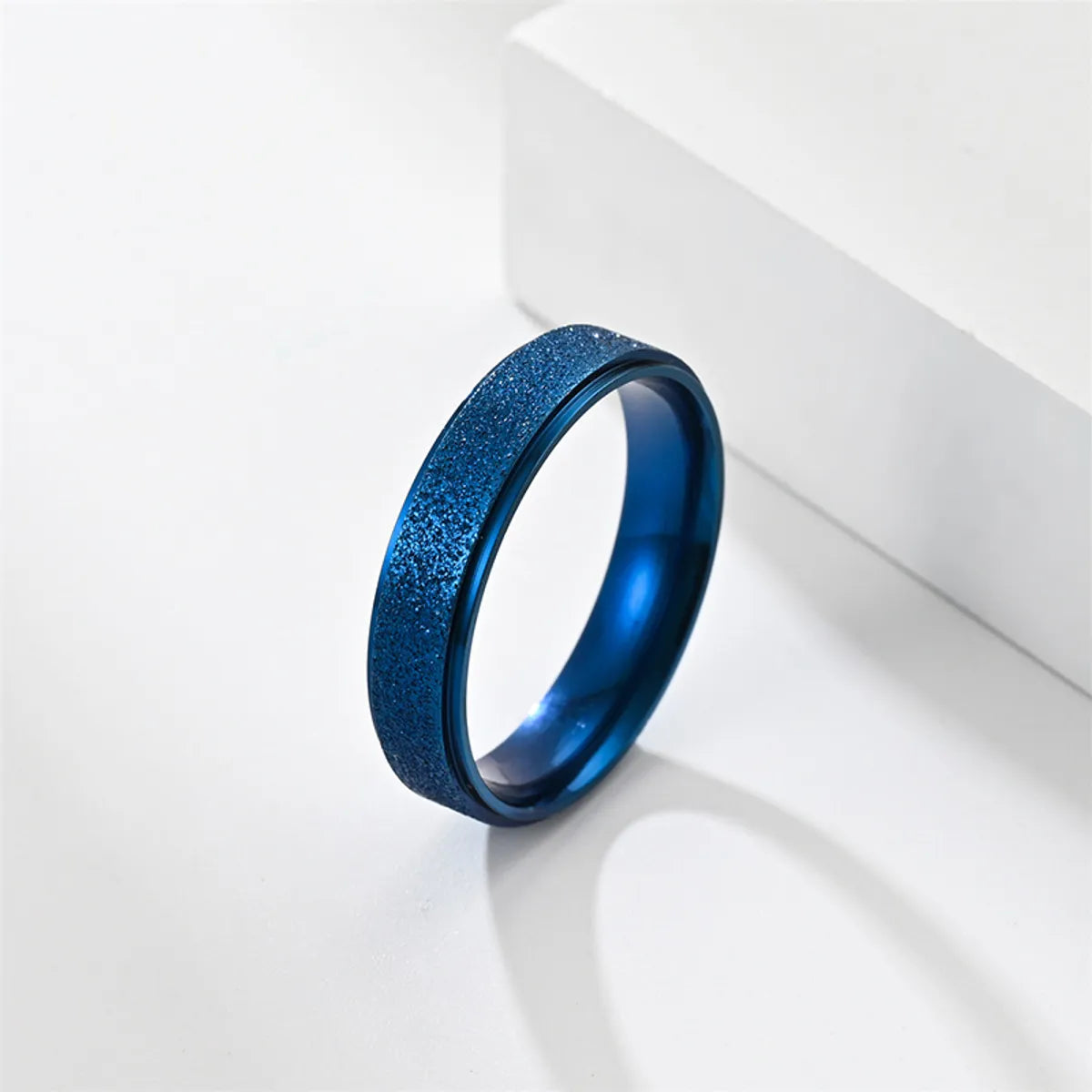 Simple Style Solid Color Stainless Steel Plating Couple Rings