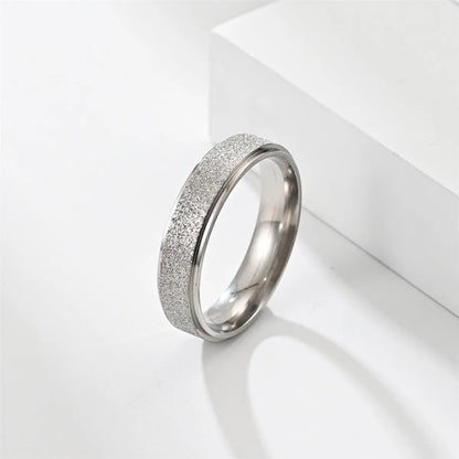 Simple Style Solid Color Stainless Steel Plating Couple Rings