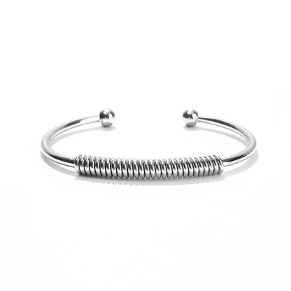 Simple Style Solid Color Stainless Steel Plating Cuff Bracelets