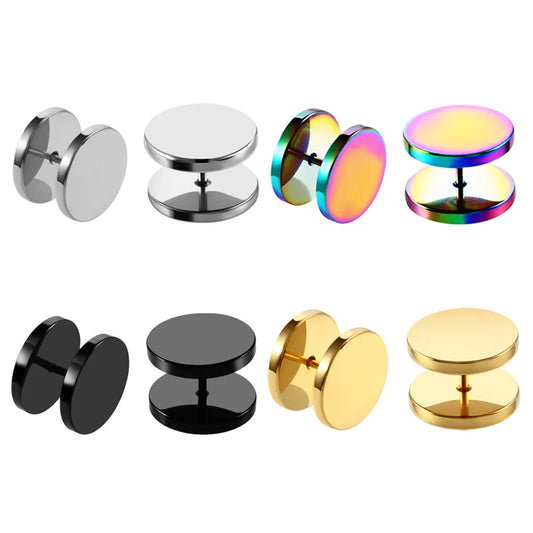 1 Piece Simple Style Solid Color Plating Stainless Steel Ear Studs