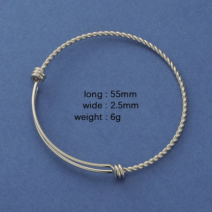 Simple Style Solid Color Stainless Steel Plating Gold Plated Bangle