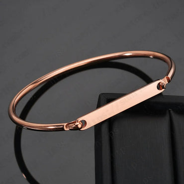 Simple Style Solid Color Stainless Steel Plating Gold Plated Bangle