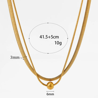 Simple Style Solid Color Stainless Steel Plating Gold Plated Bracelets Necklace