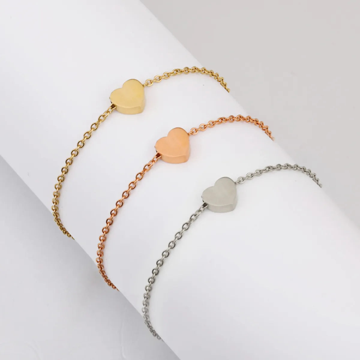 Simple Style Solid Color Stainless Steel Plating Gold Plated Bracelets