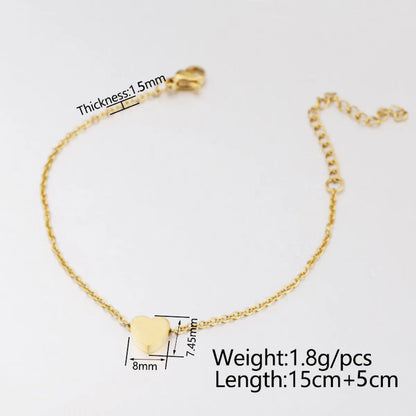 Simple Style Solid Color Stainless Steel Plating Gold Plated Bracelets