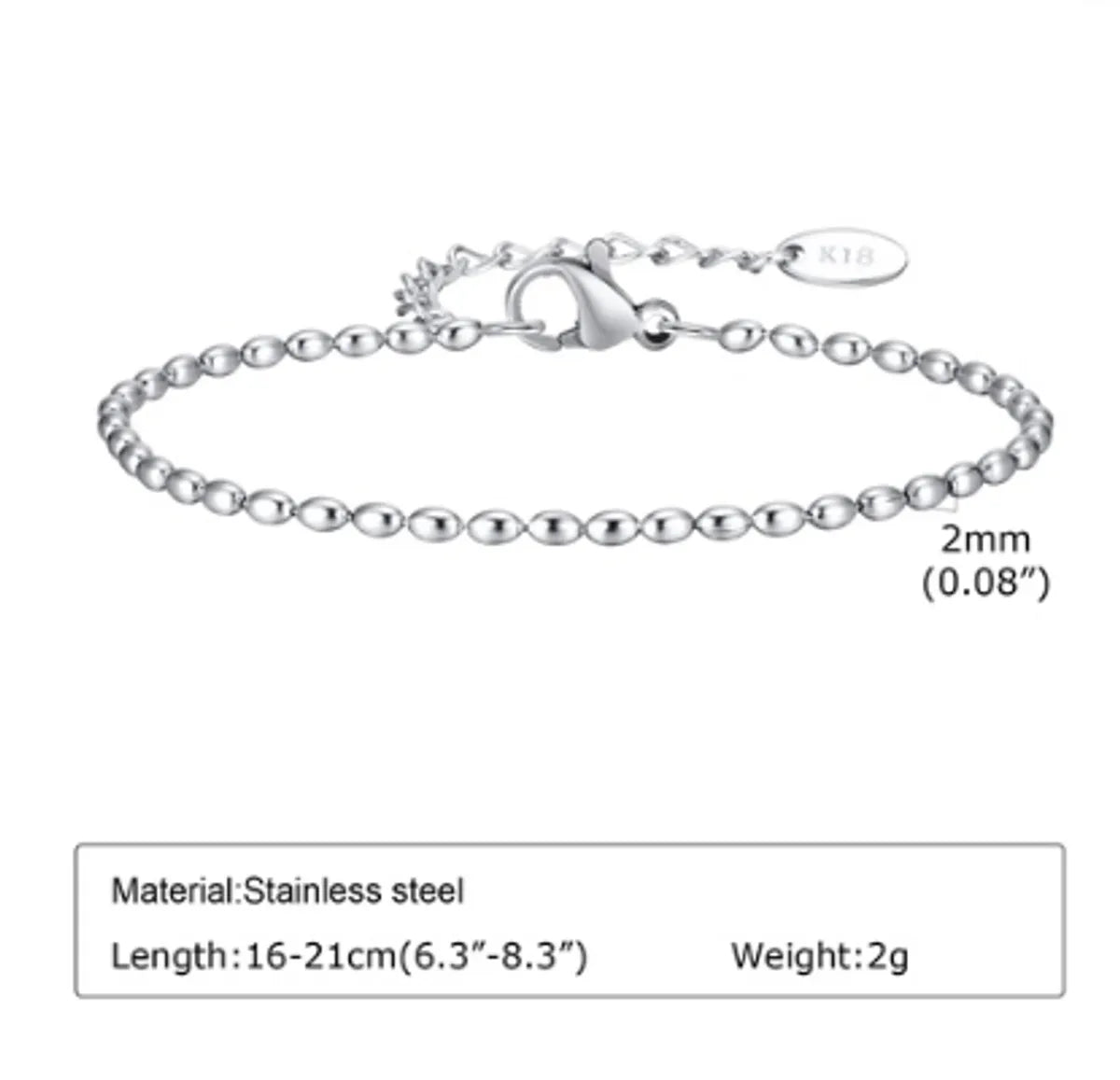 Simple Style Solid Color Stainless Steel Plating Gold Plated Bracelets