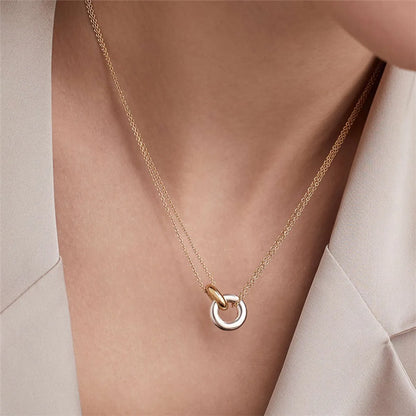 Simple Style Solid Color Stainless Steel Plating Gold Plated Layered Necklaces