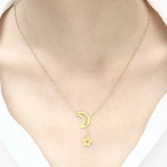 304 Stainless Steel 18K Gold Plated Simple Style Plating Solid Color Pendant Necklace