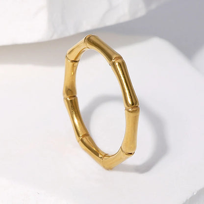 Simple Style Solid Color Stainless Steel Plating Gold Plated Rings