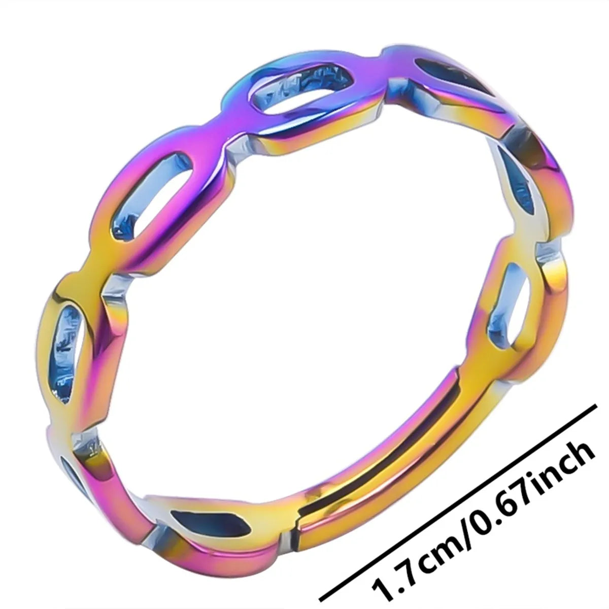 Wholesale Jewelry Simple Style Solid Color 304 Stainless Steel 18K Gold Plated Plating Rings