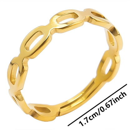 Wholesale Jewelry Simple Style Solid Color 304 Stainless Steel 18K Gold Plated Plating Rings