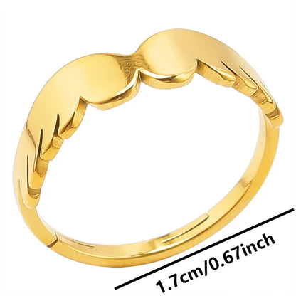 Wholesale Jewelry Simple Style Solid Color 304 Stainless Steel 18K Gold Plated Plating Rings