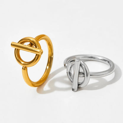 304 Stainless Steel 16K Gold Plated White Gold Plated Gold Plated Simple Style Plating Solid Color Rings