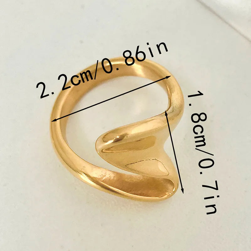 304 Stainless Steel 14K Gold Plated Simple Style Plating Solid Color Rings