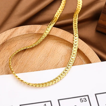 Simple Style Solid Color Stainless Steel Plating Gold Plated Unisex Necklace