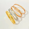 Simple Style Solid Color Stainless Steel Plating Inlay Artificial Gemstones Bangle