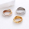 Simple Style Solid Color Stainless Steel Plating Inlay Rhinestones 24k Gold Plated Rings