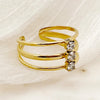 Simple Style Solid Color Stainless Steel Plating Inlay Zircon Gold Plated Open Rings