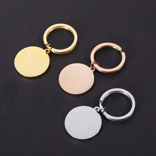 Simple Style Solid Color Stainless Steel Plating None 18K Gold Plated Keychain