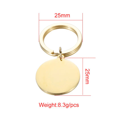 Simple Style Solid Color Stainless Steel Plating None 18K Gold Plated Keychain