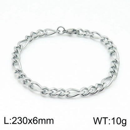 Simple Style Solid Color Stainless Steel Plating 18K Gold Plated Men'S Bracelets