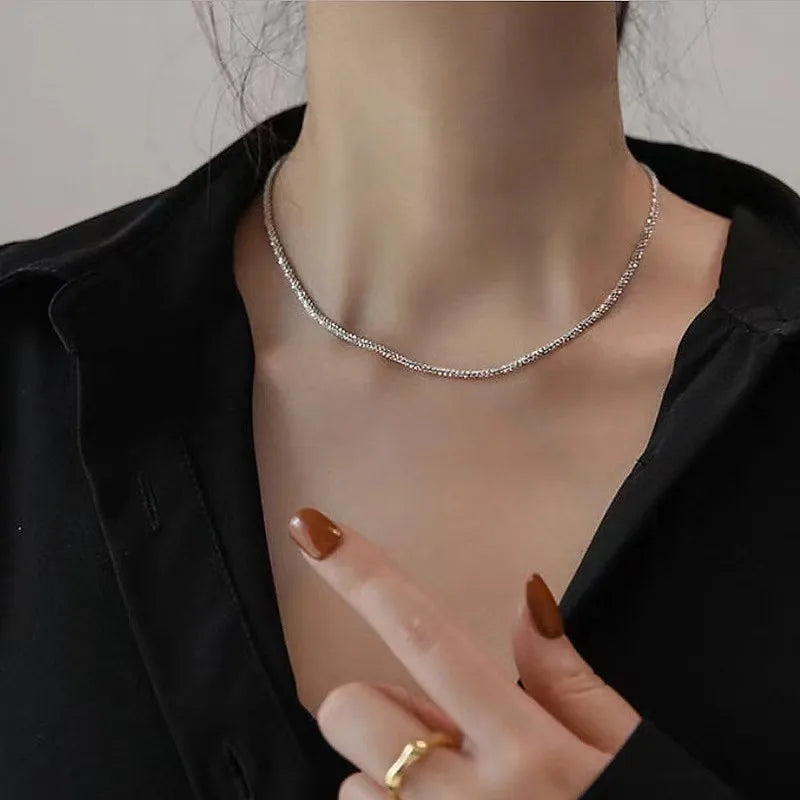 Simple Style Solid Color Stainless Steel Plating Necklace 1 Piece