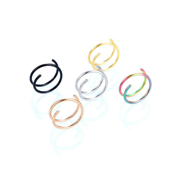 Simple Style Solid Color Stainless Steel Plating Nose Ring