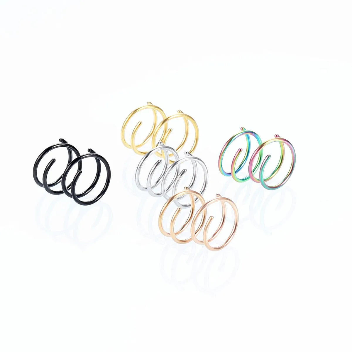 Simple Style Solid Color Stainless Steel Plating Nose Ring